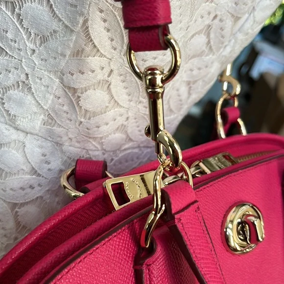 Coach  Prince Street Large Satchel crossbody      Ruby      Pink Leather  NWOT - Picture 5 of 16